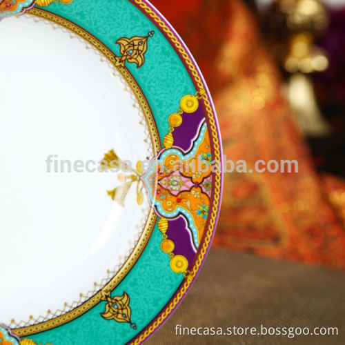 8.5 Inches Fine Hyper White Porcelain Luxury Dinner Plate of Summer of Persia